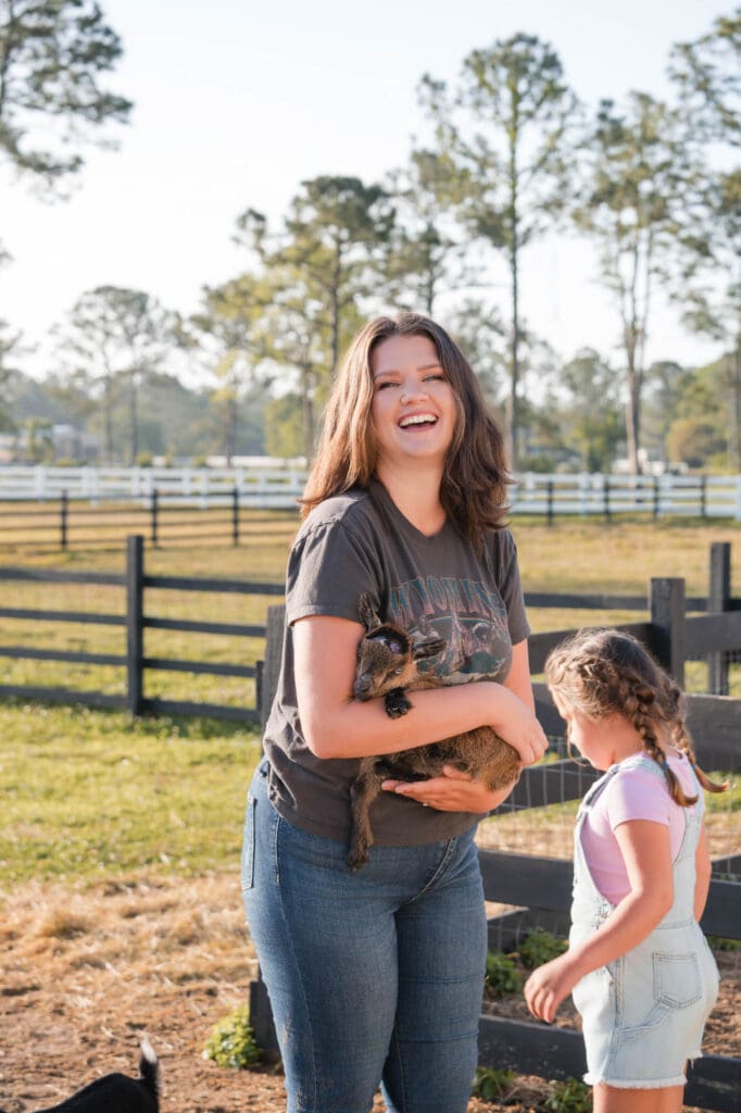 transformational coach branding photography for taylor lee at her Florida farm